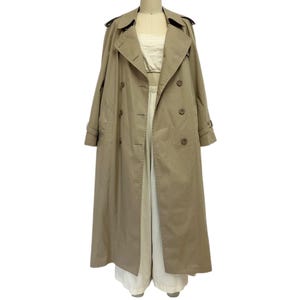 neutral trench coat 70s vintage minimalist classic sand duster jacket M