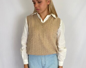 tan knit vest