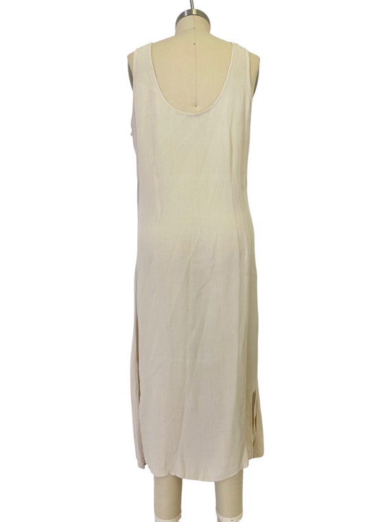 neutral viscose rayon gauze maxi dress minimalist… - image 2