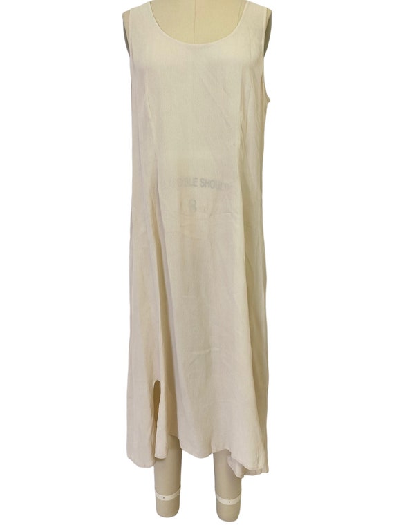 neutral viscose rayon gauze maxi dress minimalist… - image 3