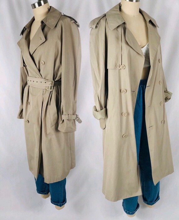 Vintage Kahnert 2 Piece Khaki /& Fur Trench Size Medium