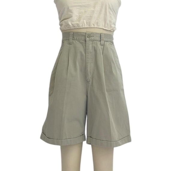 Vintage 90s Eddie Bauer Cotton Shorts: Muted Grey High Waist