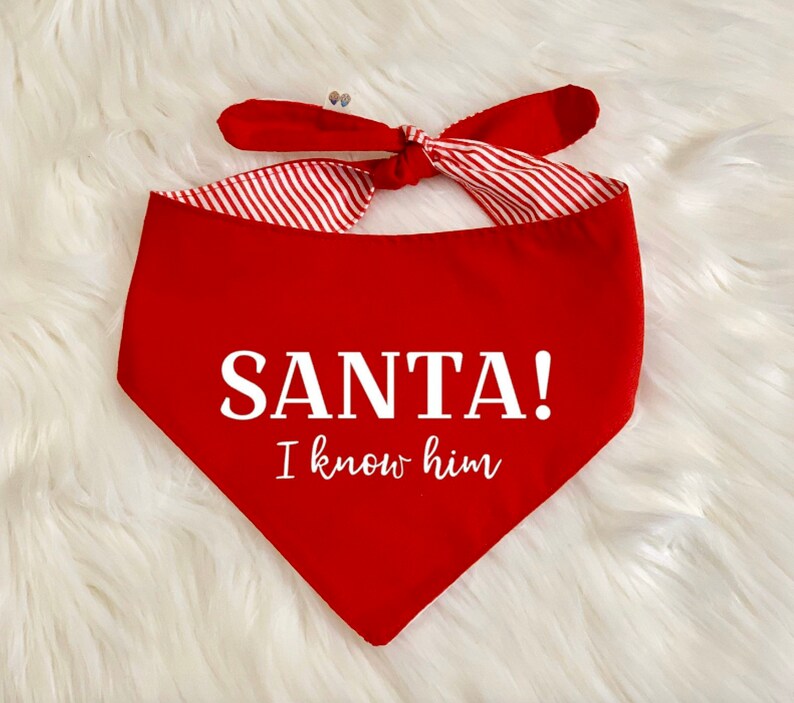 Santa I Know Him Dog Bandana Christmas Movie Quotes Happy | Etsy