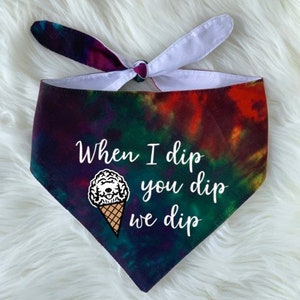 Personalized Create Your Own Tie on Scarf Love is Love Dog Bandana Pride Rainbow Color Splash Tie Dye