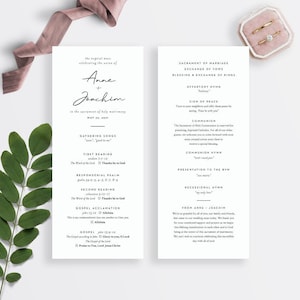 St. Anne- Catholic Wedding Program Template with Mass, Custom Church Program Printable Catholic Wedding Program DIY Instant Download