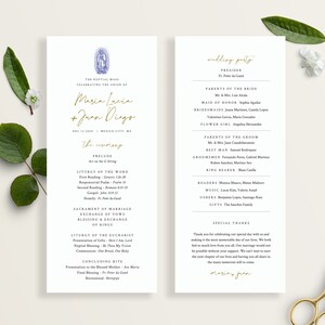 Our Lady of Guadalupe- Catholic Wedding Program Template Custom Nuptial Mass Church Program Printable Editable DIY Instant Download