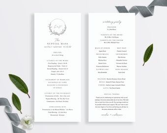St. Zelie Catholic Wedding Program Template Nuptial Mass | Etsy
