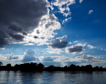 Sun and Clouds Over Water - Washington Channel - Nature Photography - Art Print