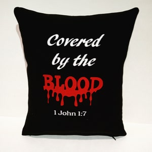 Covered By The Blood Prayer Pillow