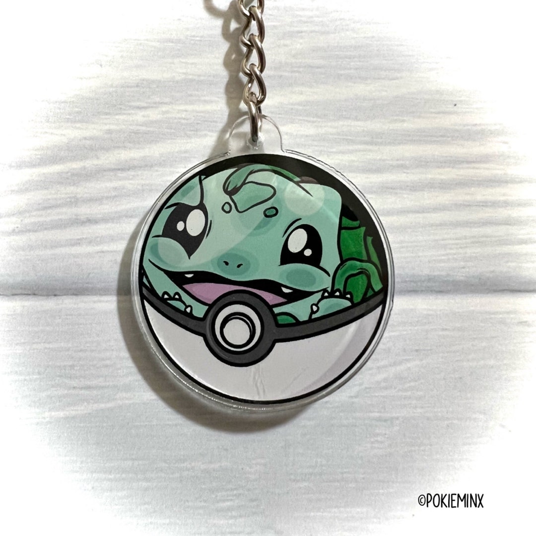 Bulbasaur Trapped in Pokeball Acrylic Keyring Keychain Etsy