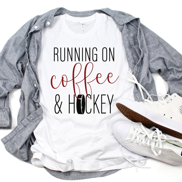 Coffee and Hockey SVG, Hockey Mom SVG, Hockey Cut File, SVG for Cricut, svg for Silhouette, Hockey T-shirt svg