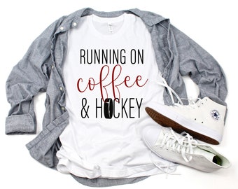 Coffee and Hockey SVG, Hockey Mom SVG, Hockey Cut File, SVG for Cricut, svg for Silhouette, Hockey T-shirt svg