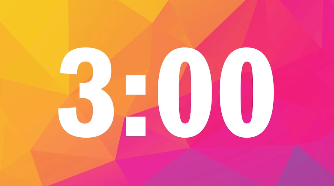 3 Minute Countdown Video, Countdown Timer, MOPS, Bright Countdown