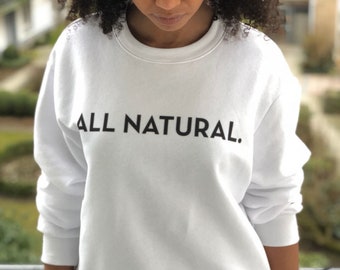 Statement Sweatshirt with print All Natural, white, JEN by curly hair care