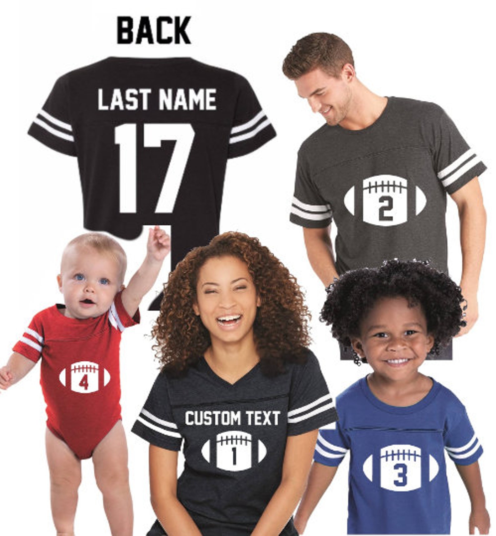 Custom Family Jersey Football Family Mommy Daddy Shirts Etsy