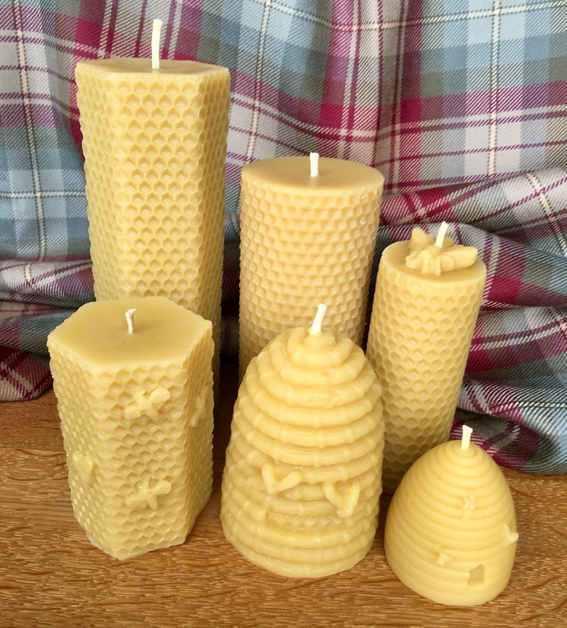 Beeswax Pillar Candle Pure Scottish Beeswax Hand Etsy