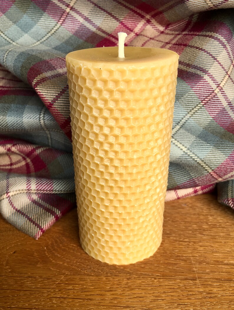 Beeswax Pillar Candle Pure Scottish Beeswax Hand Etsy