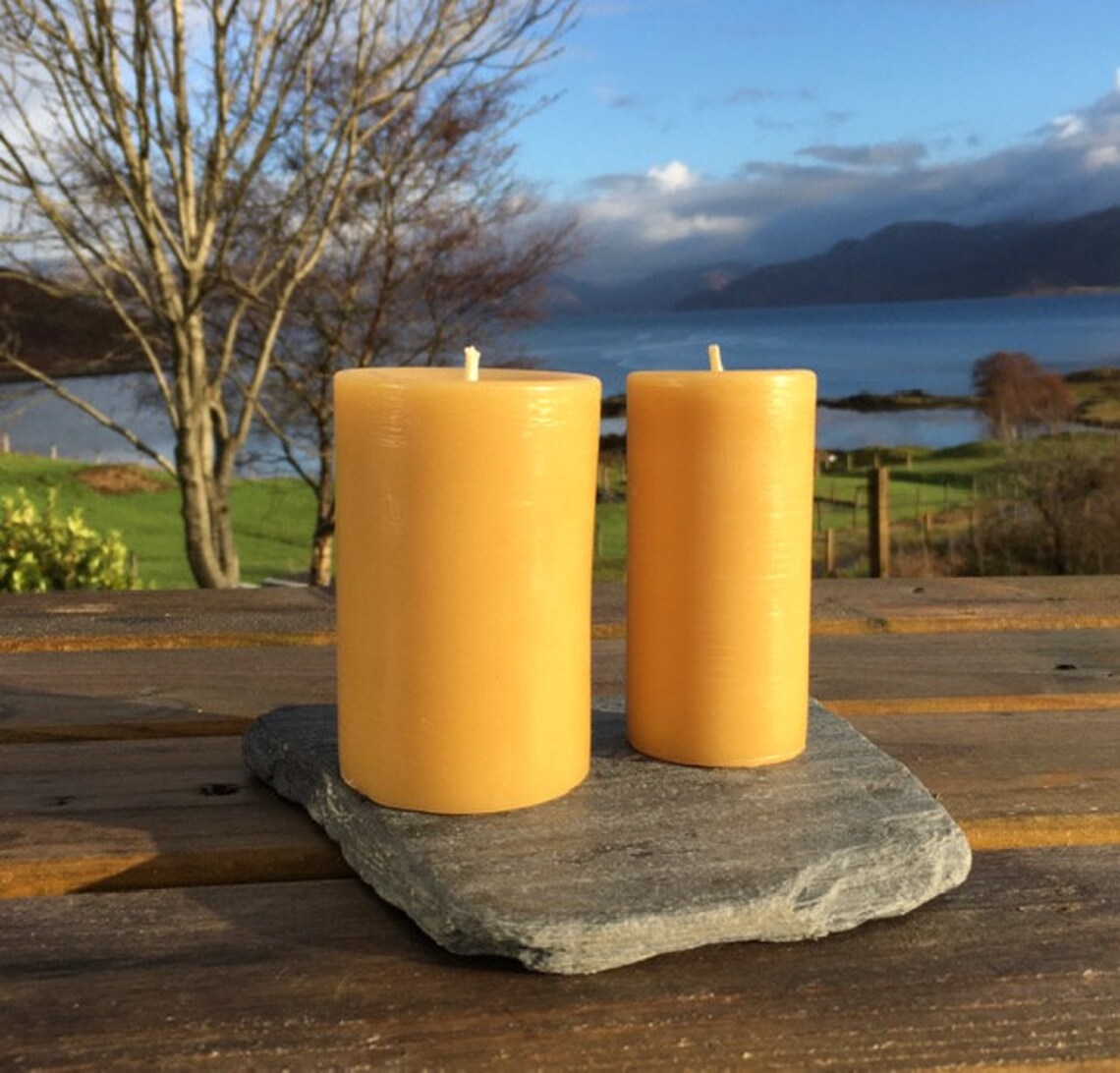 Beeswax Rustic Pillar Candle 6x9cm Pure Raw Scottish Beeswax Etsy