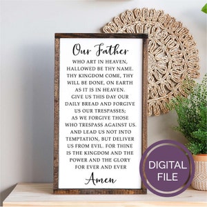 the Lord's Prayer digital SVG file for vinyl cutting, Our Father who art in heaven PRINTABLE, Daily Bread LASER cut file instant download