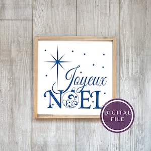 SVG Joyeux Noel / francuski projekt SVG / projekt bloku szklanego / Joyeux Noel / znak świąteczny Cricut / wydruk Joyeux Noel / eps / png