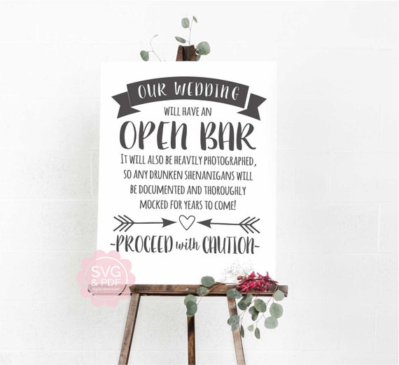 Open Bar Svg Wedding Pdf