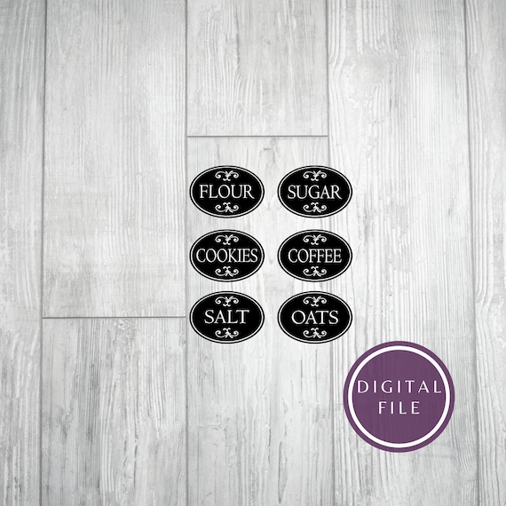 Download Svg Kitchen Jar Labels Labels Svg Flour Sugar Svg Cricut Etsy