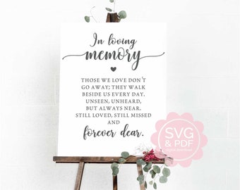 in liebevoller Erinnerung svg, in liebevoller Erinnerung pdf Druck, Hochzeitsschild, Hochzeitsschild pdf, Hochzeitsschild, Erinnerungsschild, Erinnerungsschild Hochzeitsdruck