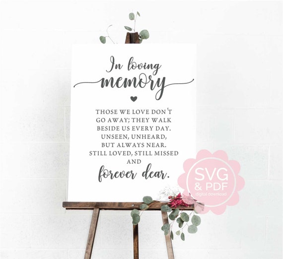 Download In Loving Memory Svg In Loving Memory Pdf Print Wedding Svg Etsy