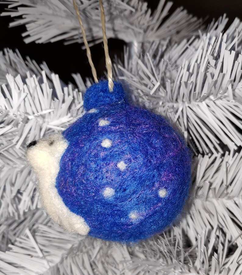 Needle felted Christmas ball Christmas ornament Baby polar bear looking for stars Ursa Major Constellation