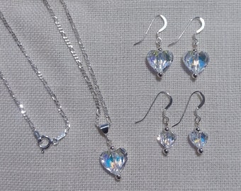 Swarovski Crystal Pendant Necklace and Earrings