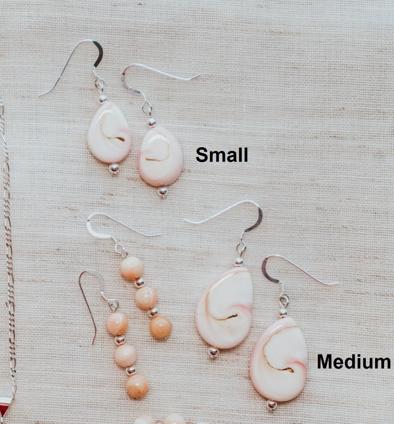 Gifts for Her Queen Conch Schell Earrings Small Conch Earrings Pink Shell Earrings Sterling Silver Gifts for Women Natural Queen Conch
