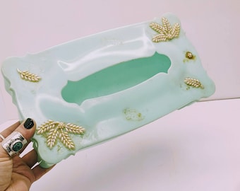 Vanity Sea Foam Blaugrün Kunststoff Taschentücherbox Halter von Schwartz Bros Plastics Co, Kunststoff Kosmetiktücherbox Schwartz Bro