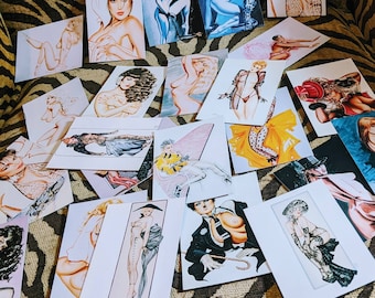 VTG Retro Mystery Pick 1990er Jahre Olivia Sammler Playboy Kunstkarten, Vintage Mystery Card Eine sexy zufällig ausgewählte Auswahl der klassischen Olivia Kunstkarte