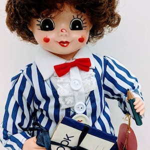 Back to School Kitchy Kalender Clown Doll, Vintage Brinn Kalender Doll, 1980er Jahre