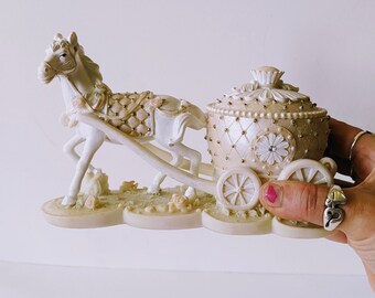 Stunning Casa Elite Cinderella Horse Drawn Coach Trinket Jewelry Box Figurine Designed by M Valenti, Disney Cinderella Coach Jewelry Box