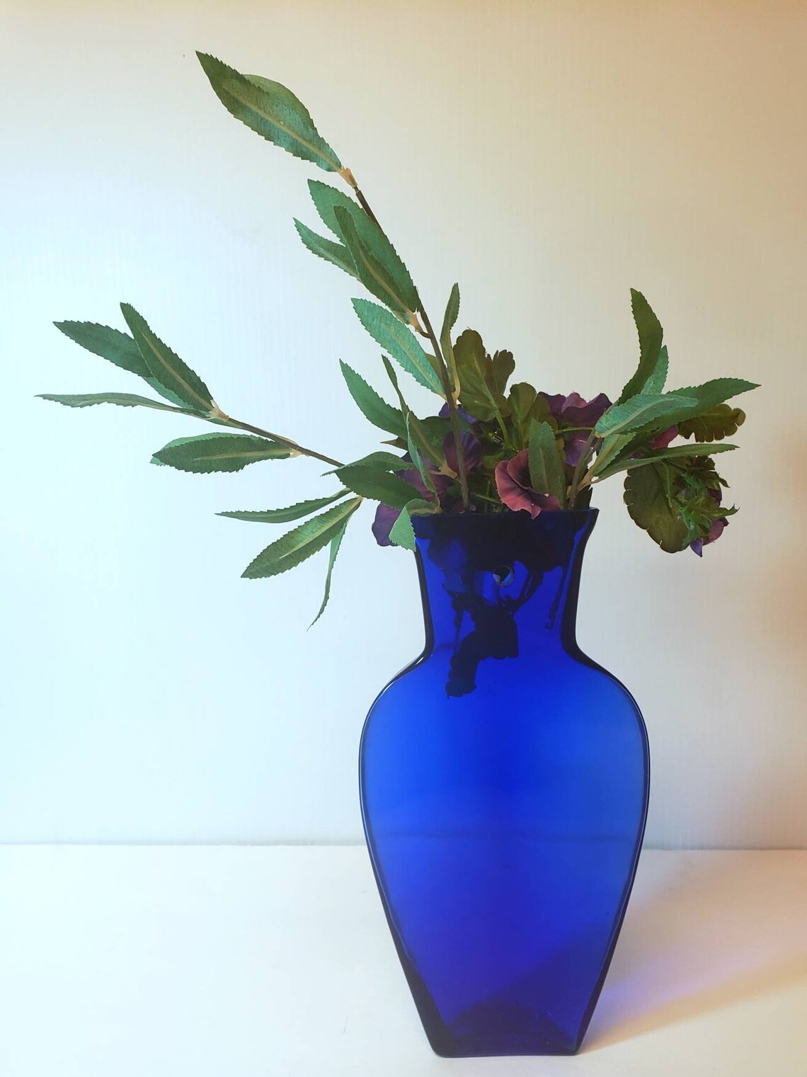 Vtg Colbalt Blue Glass Vase Colbalt Blue Hangable Vase | Etsy