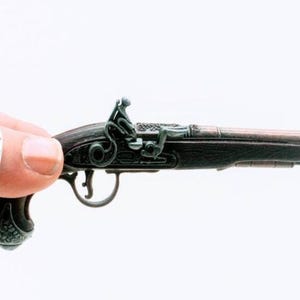 Miniature Replica Flintlock Pistol George Washington, Murdoch Scottish, Reproduction Miniature French Dueling Pistol, Wartime Miniature Gun George Washington