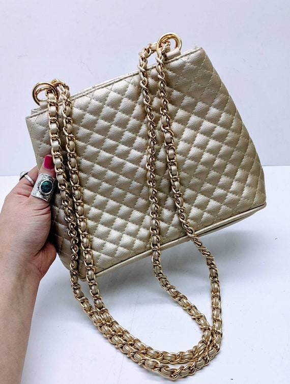 Lord & Taylor Quilted Crossbody Chain Evening Purs