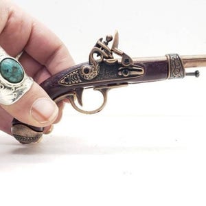 Miniature Replica Flintlock Pistol George Washington, Murdoch Scottish, Reproduction Miniature French Dueling Pistol, Wartime Miniature Gun Napoleon