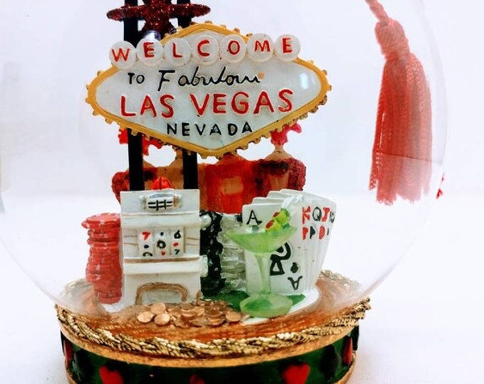 Las Vegas Glitter Snow Globe - Yellow 65MM