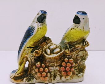 【ヴィンテージ】　アジア七宝オウムの置物 鋳鉄製の青いオウムの置物：カラフルな家庭・庭の装飾 - Etsy 日本
