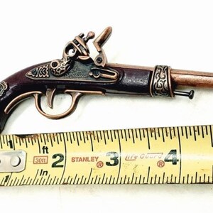 Miniature Replica Flintlock Pistol George Washington, Murdoch Scottish, Reproduction Miniature French Dueling Pistol, Wartime Miniature Gun image 3