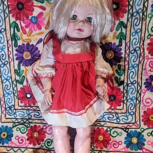 1961 Mechanical Madame Alexander Large Soft Plastic Doll ,Vintage Madame Alexander Doll, Vintage Rare Madame Alexander Doll As is Condition