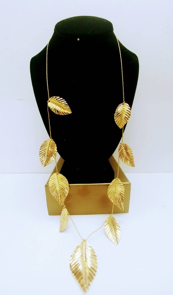 Vtg Retro 1990s NOS Napier Gold Leaf Strand Neckl… - image 3