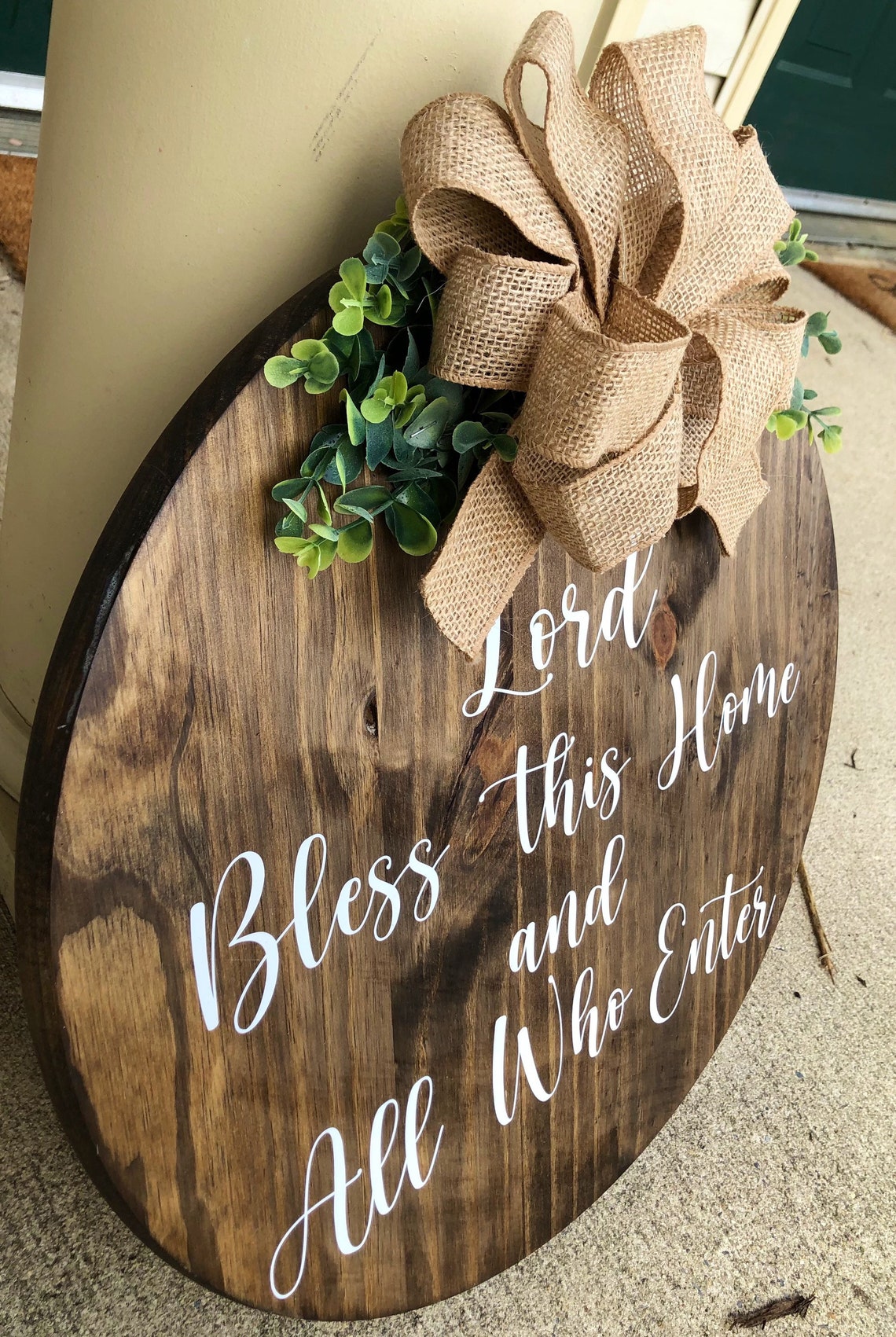 Lord Bless This Home Door Sign Front Door Decor Wreath for Etsy