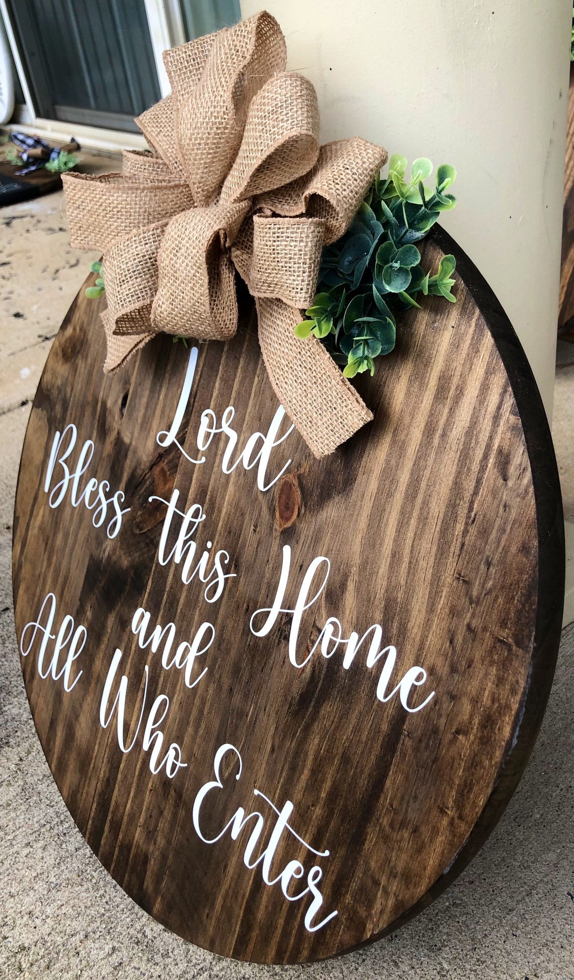 Lord Bless This Home Door Sign Front Door Decor Wreath for Etsy