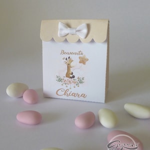 Scatola porta confetti nascita a tema giraffa