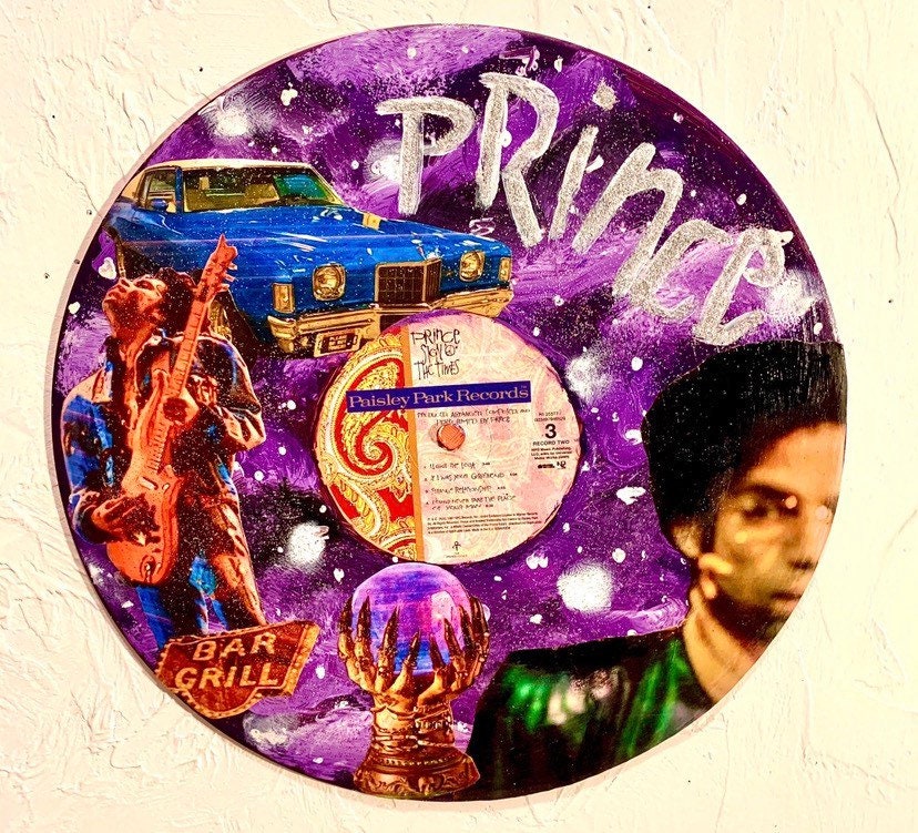 Prince Vinyl Record Bowl Handmade using any original Prince record. 