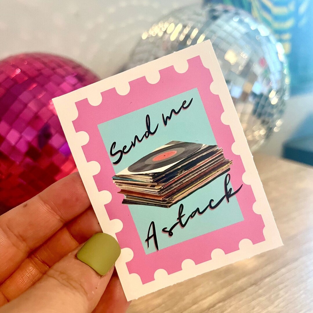 Send Me a Stack Vinyl Record Collectors Sticker Love Relationship ...