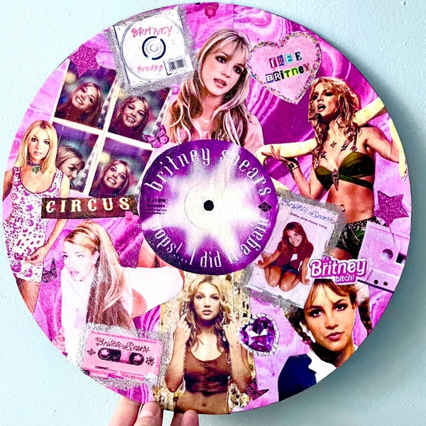 Art du disque vinyle Britney Spears, thème bébé des années 90 et 2000 ans Britt gratuit Britt couleur rose girly féministe féminisme chanson album nostalgique rose vif